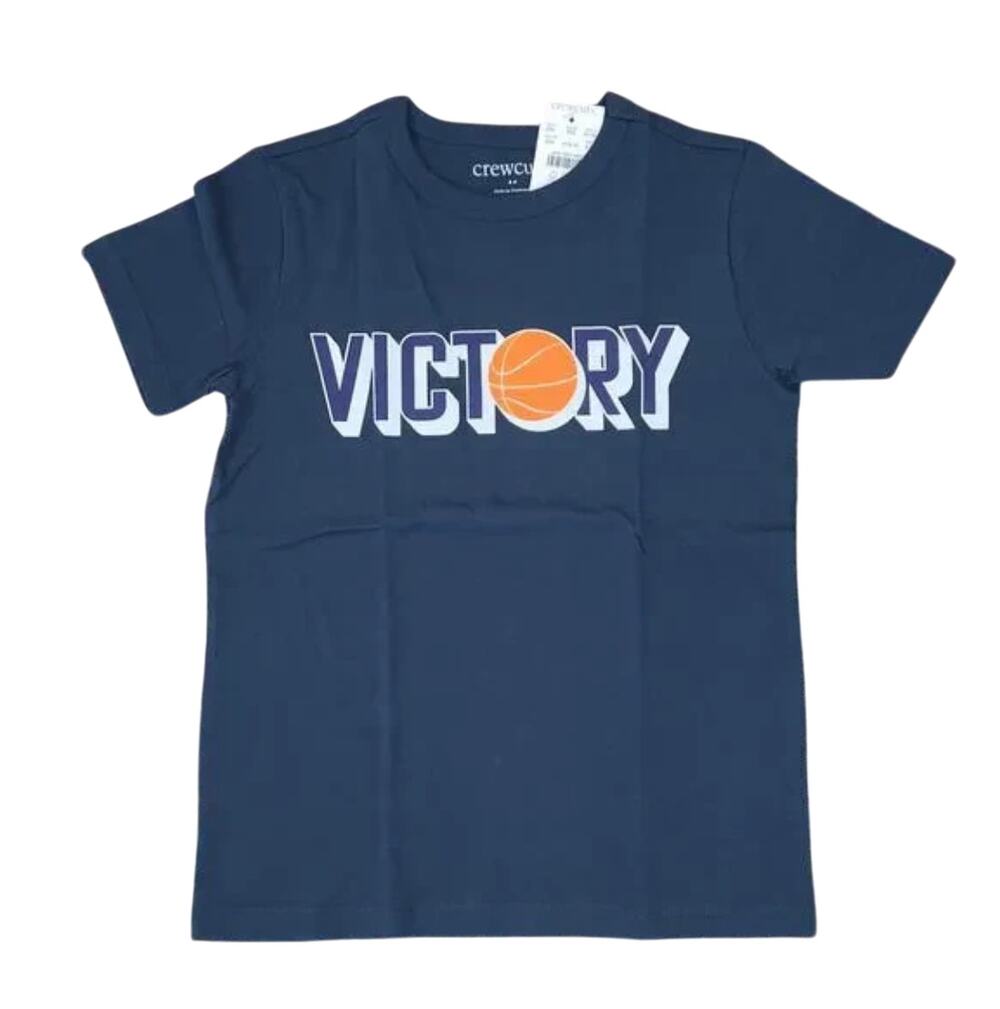 NWT J Crew Boys Navy "Victory" Graphic Short Sleeve Crewneck Tee